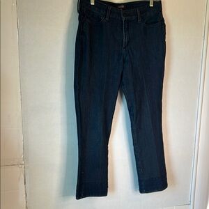 NYDJ “Dayla” Wide Cuff Lift Tuck Technology Stretch Black Capris Size 10